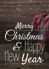 Poster - merry Christmas and happy new year text on Christmas background