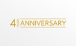 © metelsky25 - 4 year anniversary emblem. Anniversary icon or label. 4 year celebration and congratulation design element. Vector illustration.