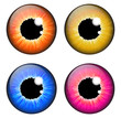  iris eye realistic  vector set design isolated on white background