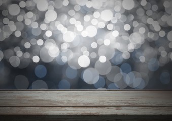 Poster - Wooden floor with Christmas theme background