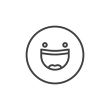 Smiling Face With Open Mouth Emoticon Line Icon