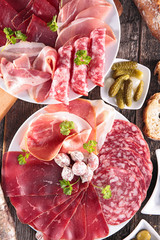 Wall Mural - assorted salami,bacon and ham