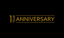 1 Year Anniversary Icon. 1st Birthday Emblem. Anniversary Design Element. Vector Illustration.