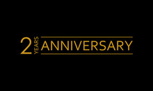 2 Years Anniversary Icon. 2nd Birthday Emblem. Anniversary Design Element. Vector Illustration.