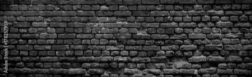 Foto-Lamellenvorhang - Old black brick wall background. (von Soho A studio)