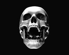 Engraving Skull Illustration Scream On Black BG