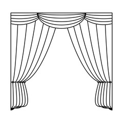 Canvas Print - curtains icon image