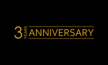 3 Years Anniversary Icon. 3rd Birthday Emblem. Anniversary Design Element. Vector Illustration.