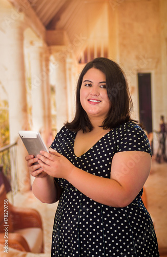 fat woman in a dress