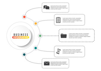 Poster - Timeline infographics design vector and marketing icons can be used for workflow layout, diagram, annual report, web design. Business concept with 5 options, steps or processes.