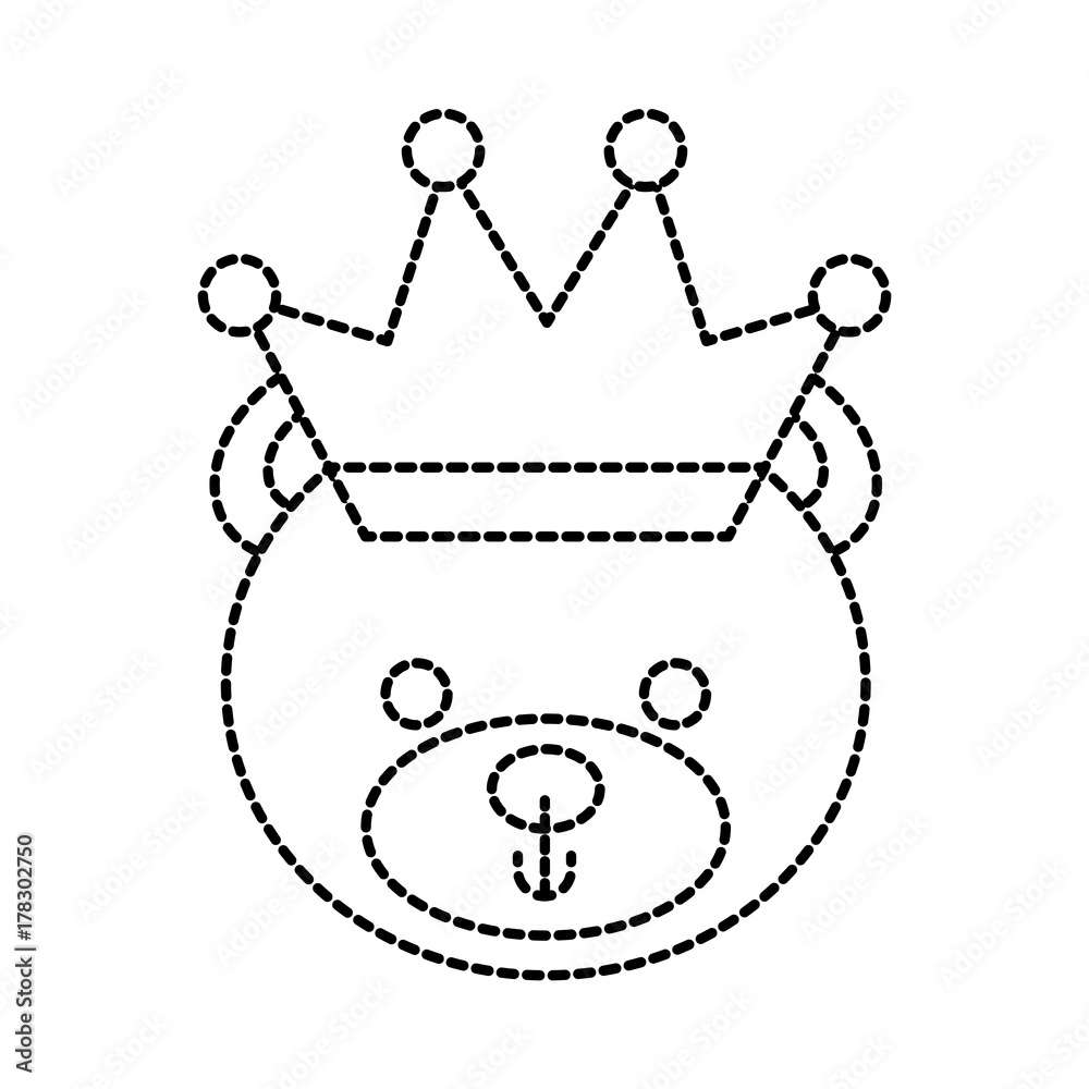 cute teddy bear wearing crown animal design Stock Vector | Adobe Stock