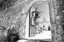 Entrance Of An Old Orthodox Monastery In Crete, Greece