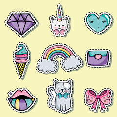 Canvas Print - set fashion cute patch decoration design