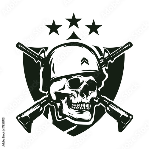 Skull Soldier Army Vector Logo Design Illustration Buy This