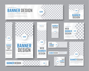 Poster - Design of white banners of standard sizes with a place for a photo