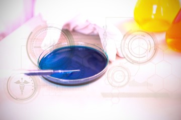 Poster - Composite image of illuminated medical symbols