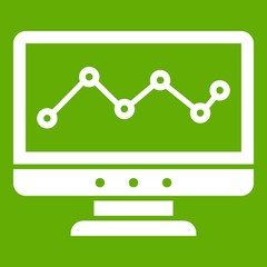 Poster - Graph in computer screen icon green
