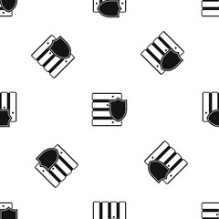 Poster - Database with shield pattern seamless black