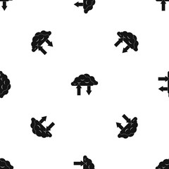 Poster - Clouds with arrows pattern seamless black