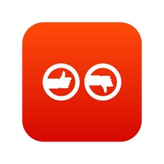 Poster - Signs hand up and down icon digital red