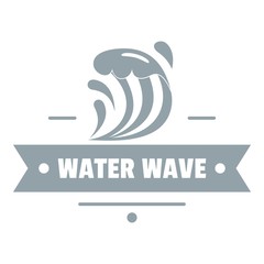 Wall Mural - Clean wave water logo, simple gray style