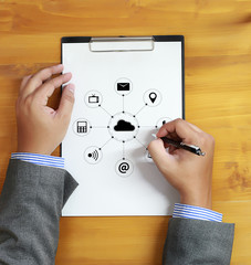 Poster -  Cloud Computing diagram Network Data Storage Technology Service