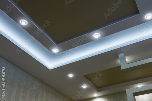 Suspended Ceiling And Drywall Construction In The Decoration