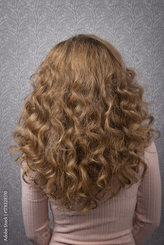 Hairstyle Long Wavy Hair Back View Buy This Stock Photo And
