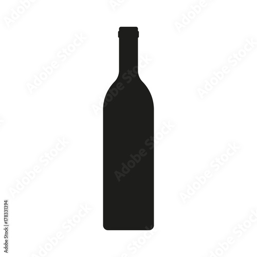 Cuadros en Lienzo Wine bottle icon isolated on white background