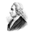 Engraving portrait of Joseph Priestley  (1733-1804) 18th-century English theologian, philosopher, chemist,isolated Oxygen in its gaseous state and invented the soda water