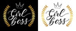 © mitoria - Girl Boss. Set of cards with modern lettering. Vector posters with brush calligraphy. Inspirational quote.