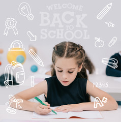 Wall Mural - Schoolgirl studying in classroom