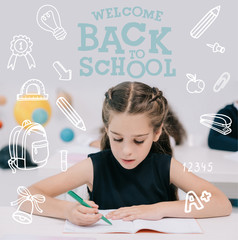 Wall Mural - Schoolgirl studying in classroom