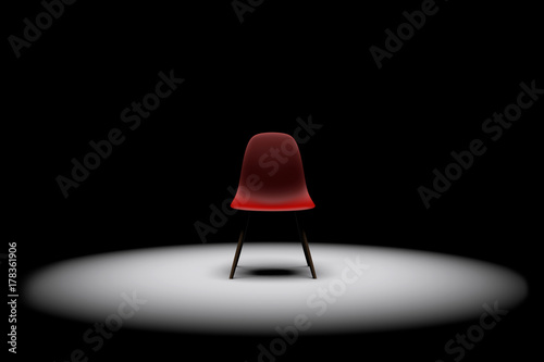 Red Chair In A Bright Spotlight Business Leadership Recruitment