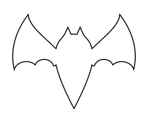 Wall Mural - halloween bat outline vector  design isolated on white backgroud