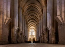 View Towards The Main Chapel And Ambulatory Of The Medieval Alcobaca Monastery, The First Truly Gothic Building In Portugal, Started In 1178, Completed In 1252.