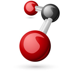 Wall Mural - CO2 Carbon Dioxide molecule 3d illustration