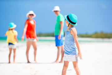 Young family on the beach