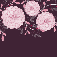 Floral background with flower dahlia. Element for design. Vector illustration.