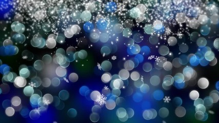 Wall Mural - blue bokeh background created by neon lights. 4k
