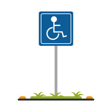 Handicap Parking Sign  Icon Image Vector Illustration Design 