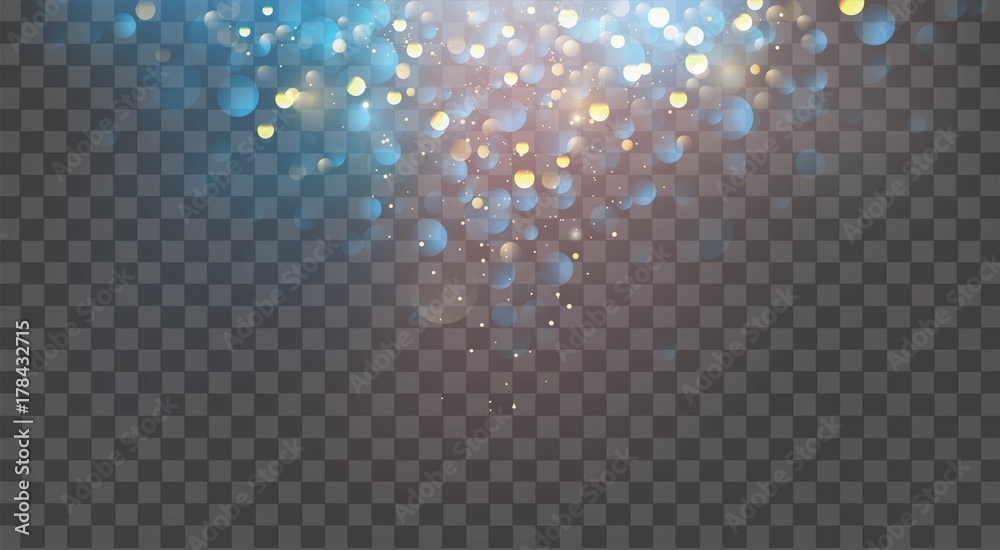 Abstract glitter background. Vector gold glitter particles and lights ...