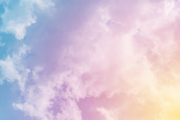 Wall Mural - sun and cloud background with a pastel colored

