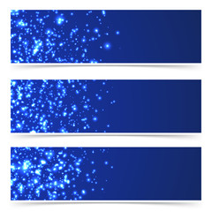 Wall Mural - blue bright modern flyer collection with shimmering particles