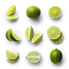 Wall Mural - Fresh lime isolated on white background