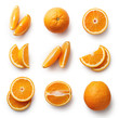 Leinwandbild Motiv Fresh orange isolated on white background
