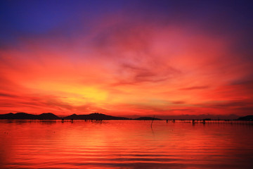 Sticker - colorful of sky with clouds in the evening 