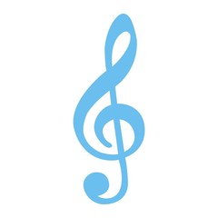 Treble Clef flat icon, music and instrument, note sign vector graphics, a colorful solid pattern on a white background, eps 10.