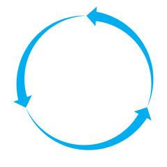 Aufkleber - blue arrow icon on white background. blue arrow sign. flat style. cycle arrow symbol.