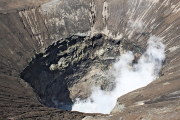 Crater of active Bromo Volcano Tengger Semeru National Park.